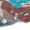 1 Yard Turquoise Chocolate Cream Forest Silhouettes Silk Chiffon 45 inch Width